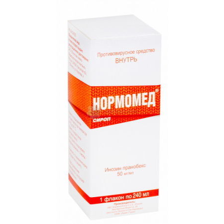 Нормомед сироп 50 мг/мл 240 мл с мерным стакан.