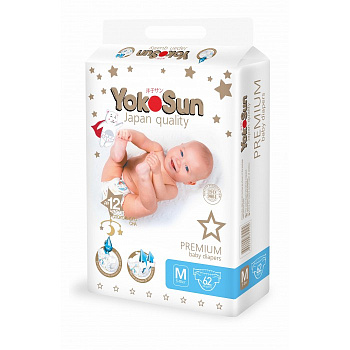 Подгузники ЙокоСан премиум M 5-10 кг № 62
