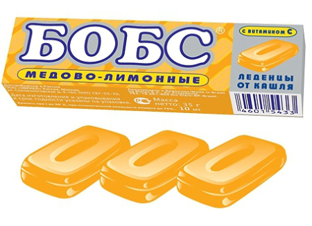 Карамель леденцовая БОБС Мед+Лимон 3.5 № 10   БАД