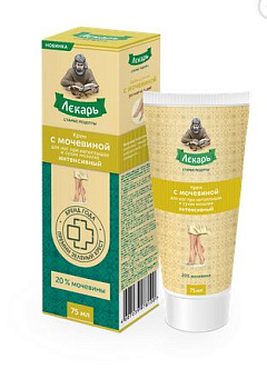 Крем для ног Лекарь с мочевиной интенсивный при натоптышах и сухих мозолях 75 мл