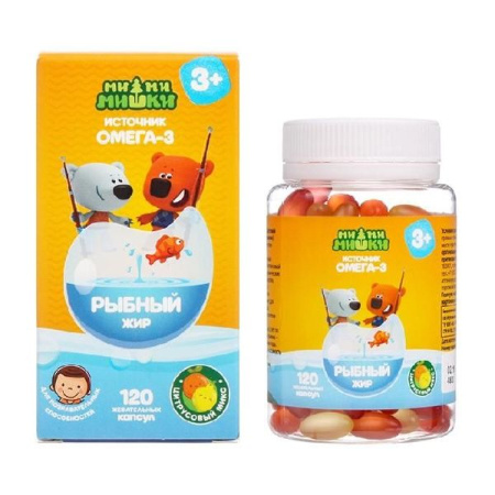 Рыбный жир Ми-Ми-Мишки капс. жев. детский  цитрусовый микс 400 мг №120  БАД