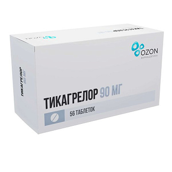 Тикагрелор табл. п.п.о. 90 мг № 56