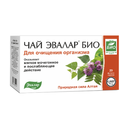 Чай Эвалар Био для очищения организма ф/п 1.5 г № 20 БАД