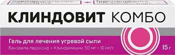 Клиндовит Комбо гель для нар. прим. 50 мг+10 мг/г 15 г