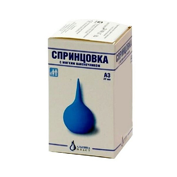 Спринцовка пластизольная ПВХ тип А № 3 с мягким наконечником Спринцовка пластизольная ПВХ тип А № 3 с мягким наконечником