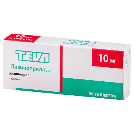 Лизиноприл-Тева табл. 10 мг № 20