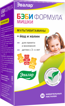 Бэби Формула Мишки Мультивитамины паст. жев. 2 г № 30 БАД