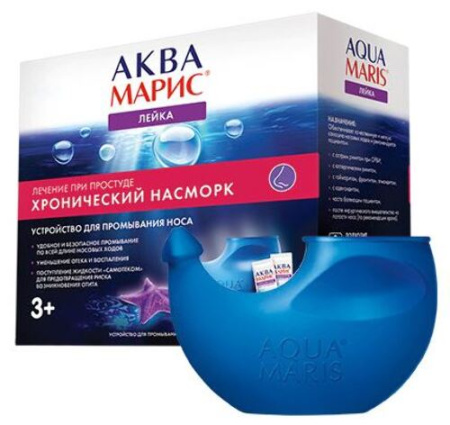 Аква Марис Лейка устройство д/промыв. слизист. носа + 30 пак. с морской солью