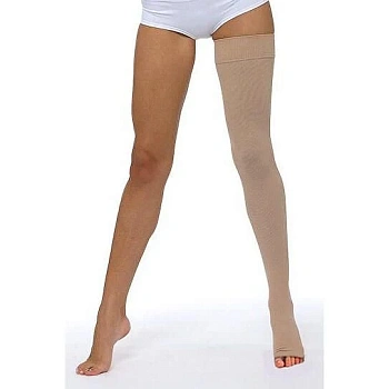 Чулок компрес. до бедра класс I 18-21 мм рт.ст. Ч1-К р. 4 крем с откр. мыском
