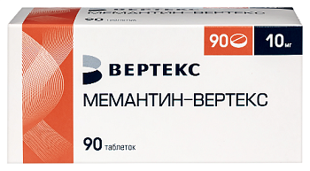 Мемантин-Вертекс табл. п.п.о. 10 мг № 90