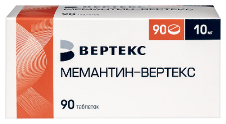 Мемантин-Вертекс табл. п.п.о. 10 мг № 90