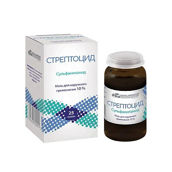 Стрептоцид мазь для нар. прим. 10 % 25 г Стрептоцид мазь для нар. прим. 10 % 25 г