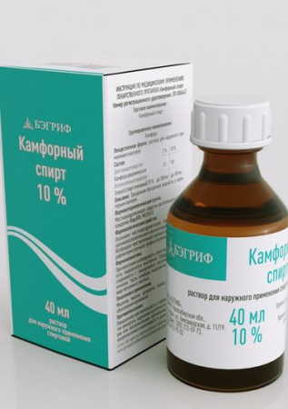 Камфорный спирт р-р для нар. прим. спирт. 10 % 40 мл