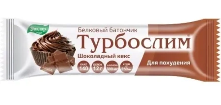 Турбослим батончик для похудения шоколадный кекс 50 г БАД