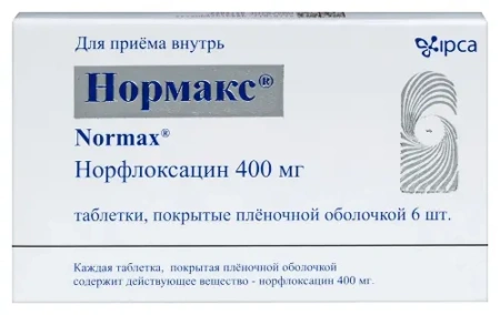 Нормакс табл. п.п.о. 400 мг № 6