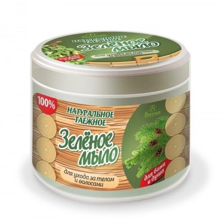 Мыло Натуральное Зеленое Таежное для ухода за телом и волосами  д/бани/душа 450 мл