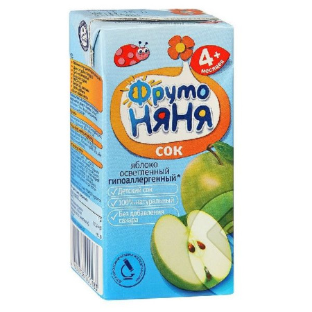 Сок Фрутоняня Малышам яблоко осветл. 4+ 0.2 л