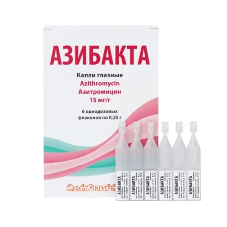 Азибакта капли глазн. 15 мг/г 0.25 г № 6