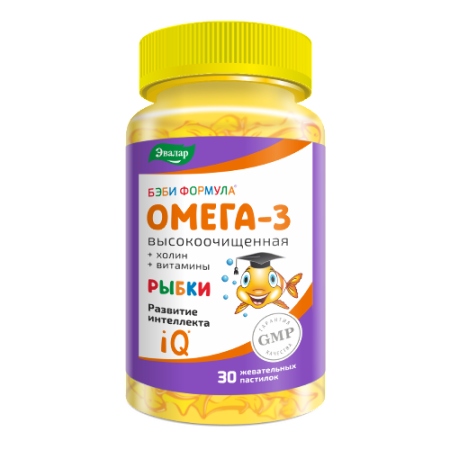 Бэби Формула Рыбки Омега-3 паст. жев. 4 г № 30 БАД