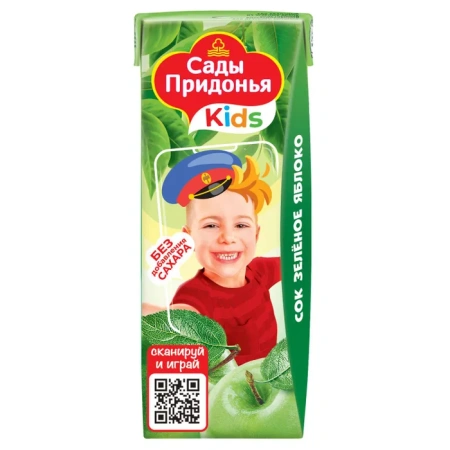 Сок Сады Придонья яблоко зеленое 0.2 л 4+