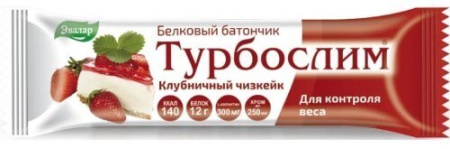 Турбослим батончик для похудения клубничный чизкейк 50 г БАД