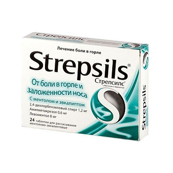 Стрепсилс с ментолом и эвкалиптом табл. для расс. № 24 