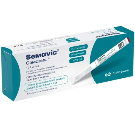 Семавик р-р для п/к введ. 0.25/0.5/1 мг/доза в шприц-ручке 3 мл № 1 + иглы № 9