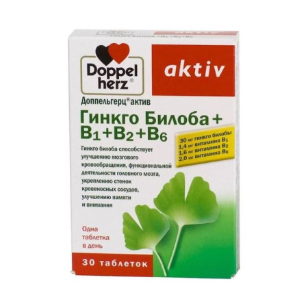 Доппельгерц Актив Гинкго билоба + В1,В2,В6 табл. № 30 БАД