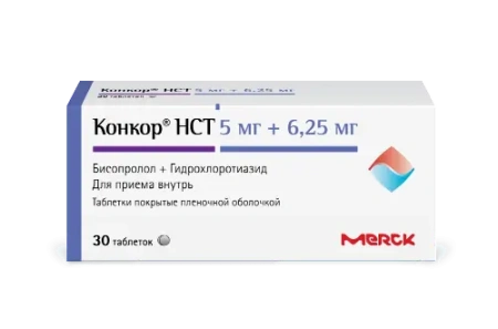 Конкор НСТ табл. п.п.о. 5 мг + 6.25 мг № 30