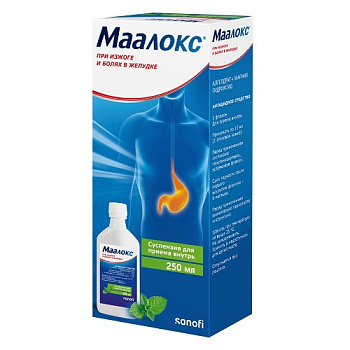 Маалокс сусп. для приема внутрь 250 мл