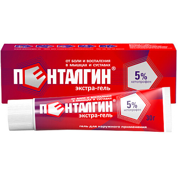 Пенталгин экстра-гель гель для нар. прим. 5% 30 г Пенталгин экстра-гель гель для нар. прим. 5% 30 г