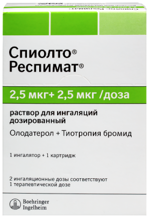 Спиолто Респимат р-р для инг. 2,5 мкг + 2,5мкг/доза 60 доз 4 мл