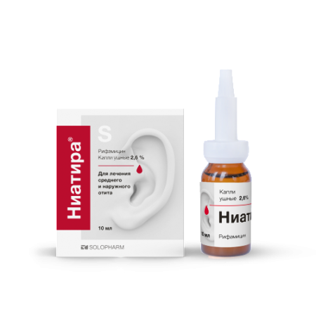 Ниатира капли ушные 2.6% 10 мл