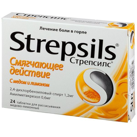 Стрепсилс табл. для расс. № 24 мед лимон